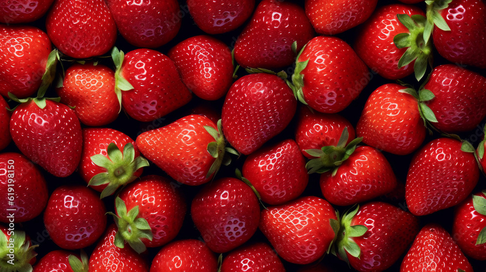 Strawberries on a black background Strawberries on a black background