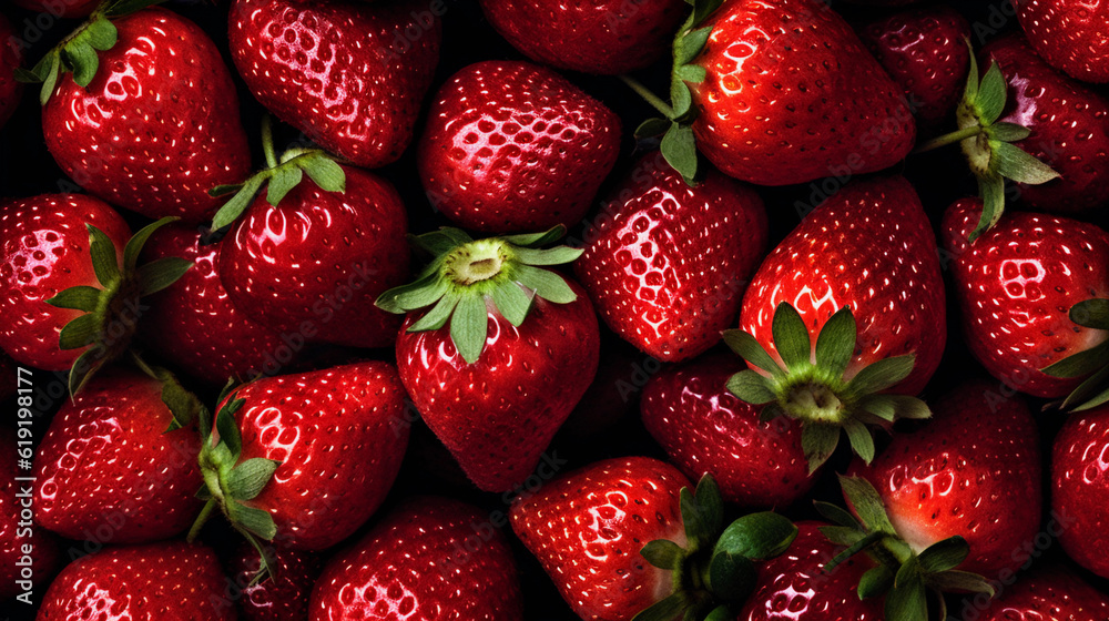 Strawberries on a black background Strawberries on a black background