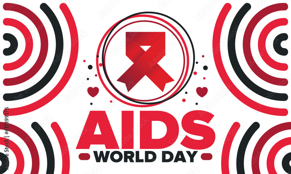World Aids Day. Red ribbon symbol. Awareness and prevention hiv. Medical healthcare concept. Human support and protection. Celebrated annual in December 1. Poster, banner and background. Vector World Aids Day. Red ribbon symbol. Awareness and prevention hiv. Medical healthcare concept. Human support and protection. Celebrated annual in December 1. Poster, banner and background. Vector