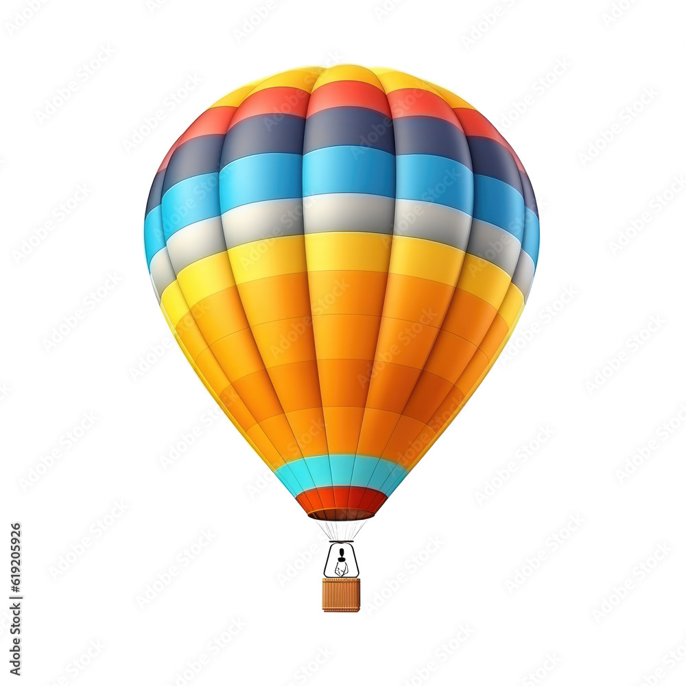 Fototapeta premium Hot air balloon isolated on transparent background. Generative ai.