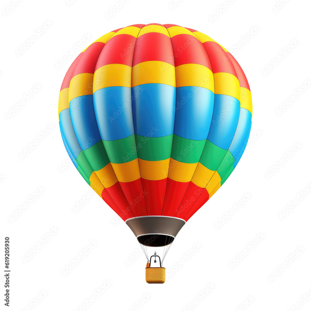 Fototapeta premium Hot air balloon isolated on transparent background. Generative ai.