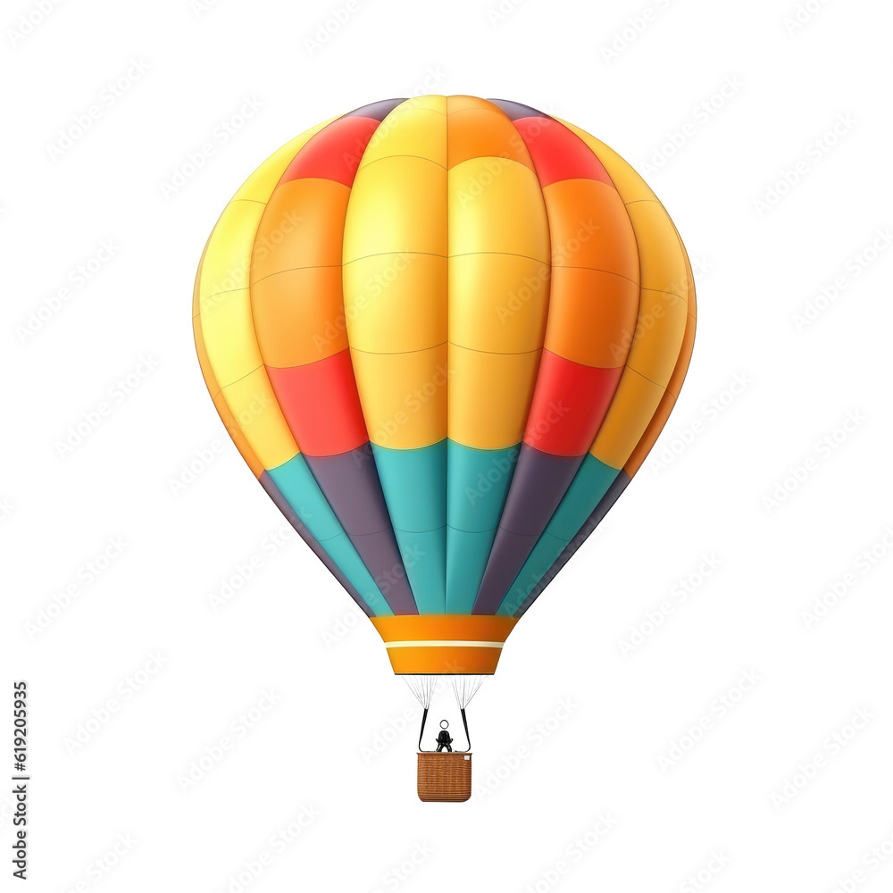Naklejka premium Hot air balloon isolated on transparent background. Generative ai.