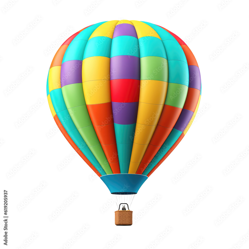 Hot air balloon isolated on transparent background. Generative ai. Hot air balloon isolated on transparent background. Generative ai.