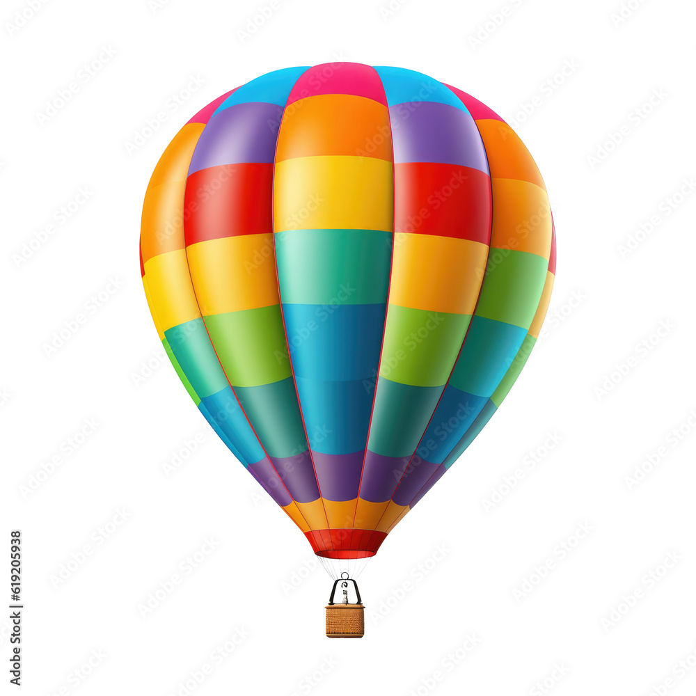 Fototapeta premium Hot air balloon isolated on transparent background. Generative ai.
