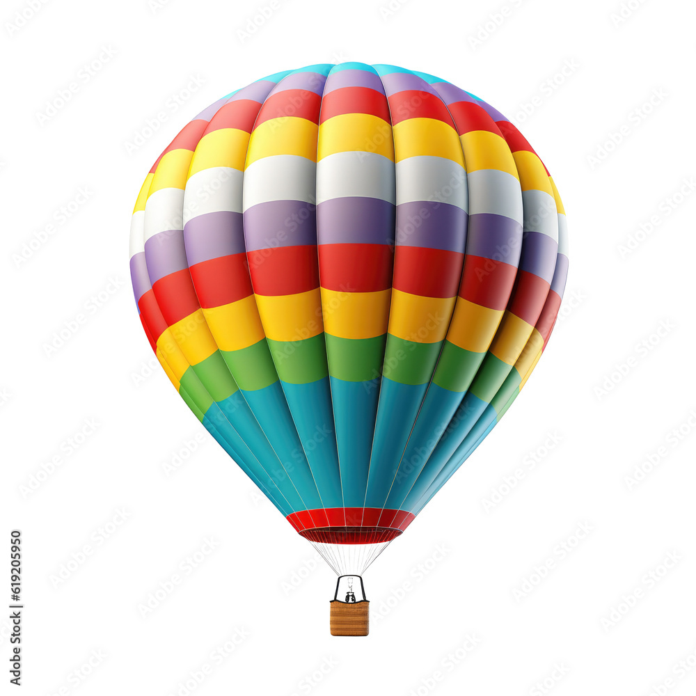Fototapeta premium Hot air balloon isolated on transparent background. Generative ai.