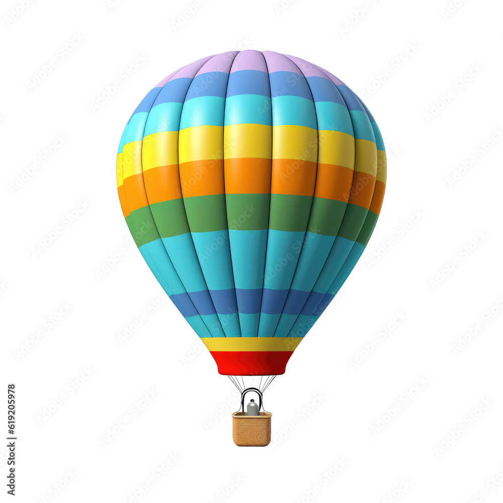 Hot air balloon isolated on transparent background. Generative ai. Hot air balloon isolated on transparent background. Generative ai.