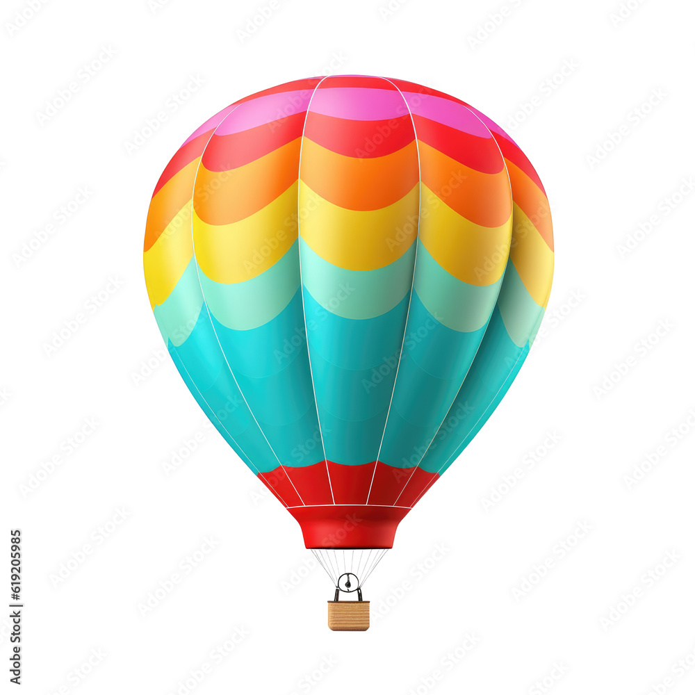 Naklejka premium Hot air balloon isolated on transparent background. Generative ai.