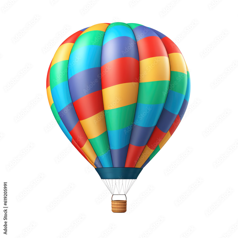 Hot air balloon isolated on transparent background. Generative ai. Hot air balloon isolated on transparent background. Generative ai.