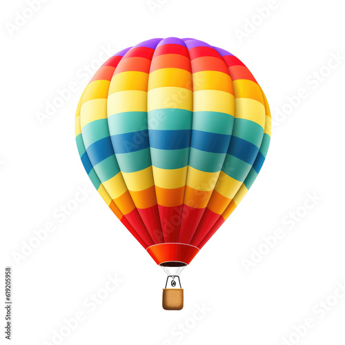 Hot air balloon isolated on transparent background. Generative ai.