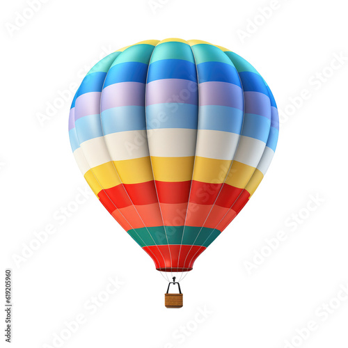 Hot air balloon isolated on transparent background. Generative ai.