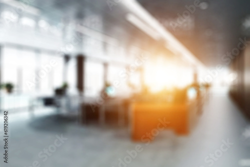 Blurred business background  MODERN DEFOCUSED INTERIOR WITH CITY LIGHTS REFLECTIONS