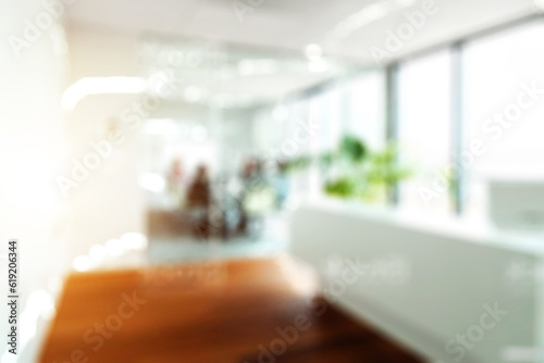 Blurred business background  MODERN DEFOCUSED INTERIOR WITH CITY LIGHTS REFLECTIONS