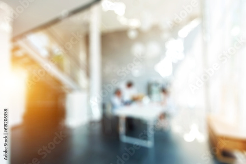 Blurred business background  MODERN DEFOCUSED INTERIOR WITH CITY LIGHTS REFLECTIONS