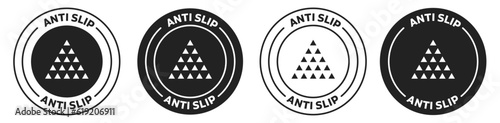 Anti slip icon set. Non slippery texture symbol. Antislip prevention vector. Grip surface pattern symbols set. photo