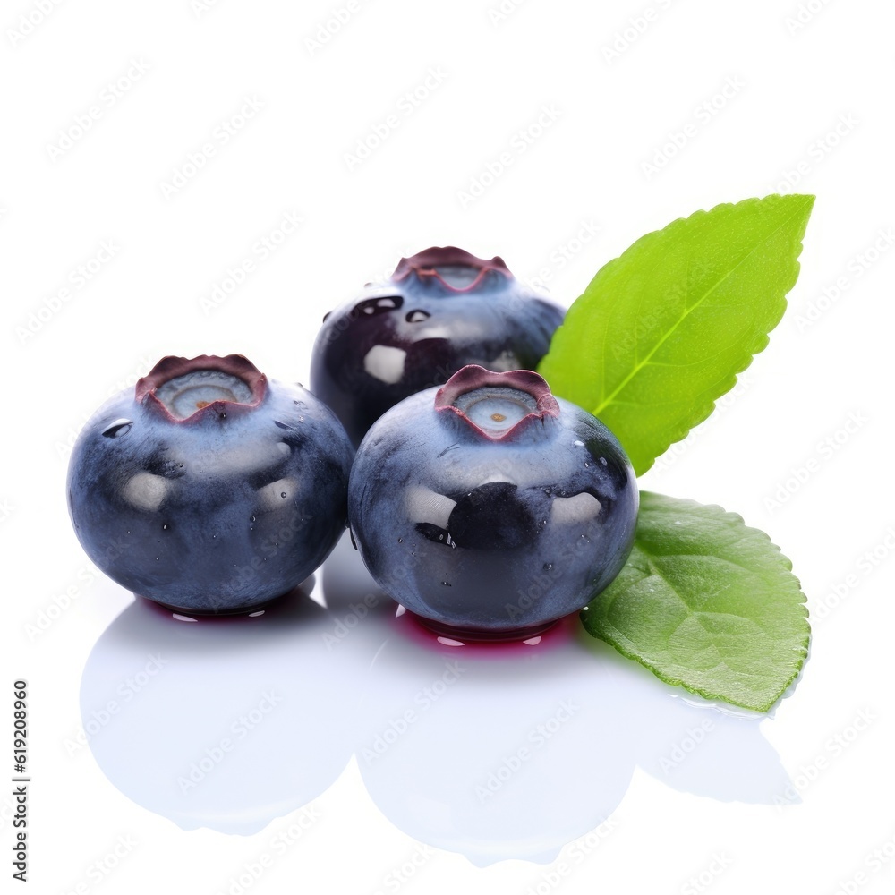 Blueberries isolated on white (generative AI) Blueberries isolated on white (generative AI)