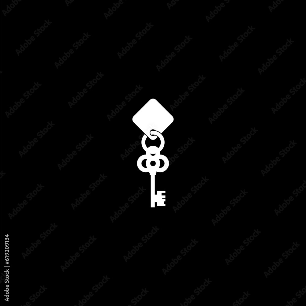 Outline realtor house key icon for web design isolated on black background Outline realtor house key icon for web design isolated on black background