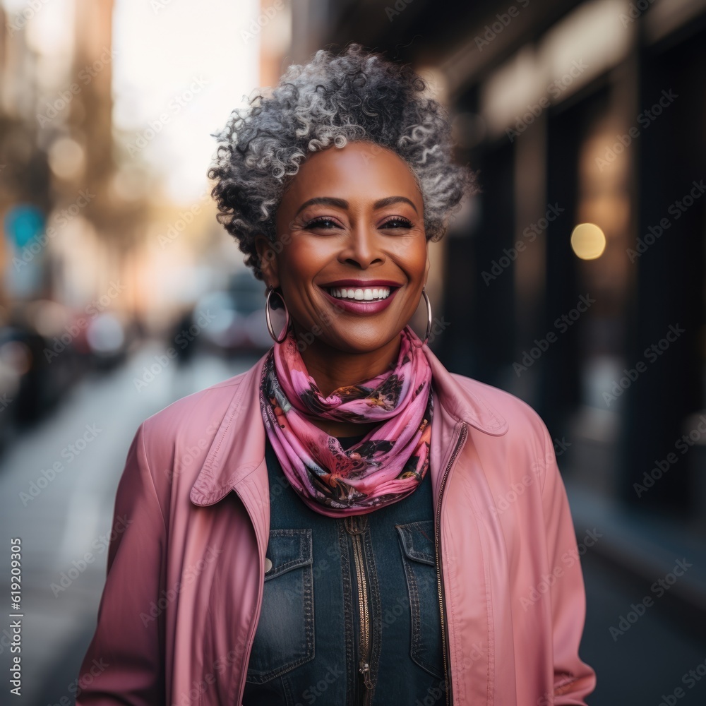 Smiling elegant attractive black mature businesswoman looking at the camera Smiling elegant attractive black mature businesswoman looking at the camera