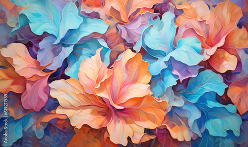  a painting of a bunch of colorful flowers on a white background.  generative ai