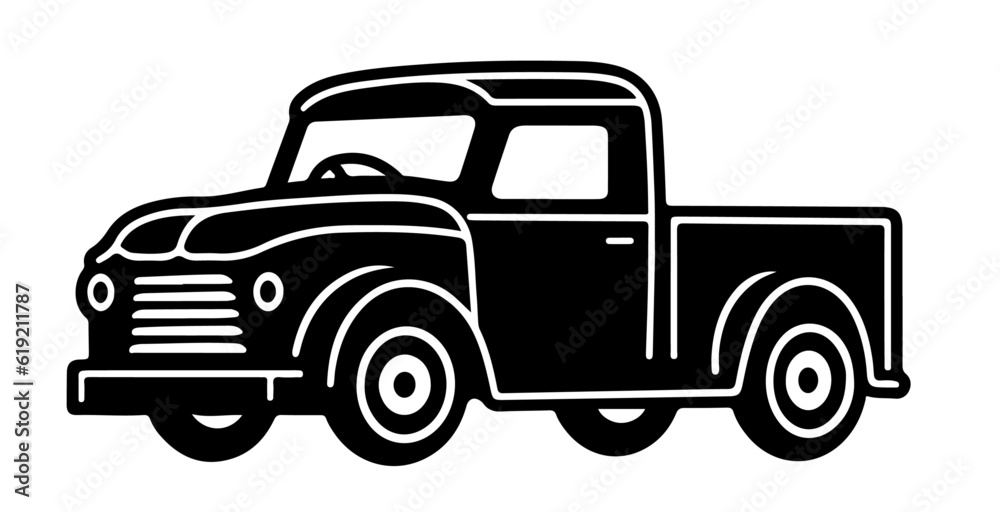 Pickup Truck icon vector logo