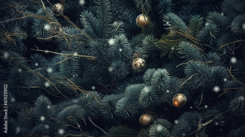 Christmas fir tree branches Background 