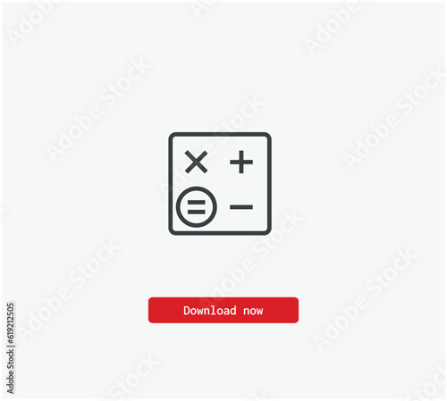 Calculator vector icon. Symbol in Line Art Style for Design, Presentation, Website or Mobile Apps Elements, Logo. Pixel vector graphics - Vector