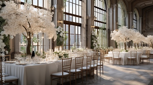 wedding table setting, wedding hall decorations