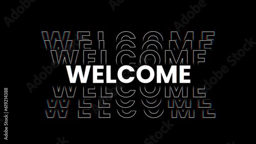 Welcome animated typography font text, text motion footage video