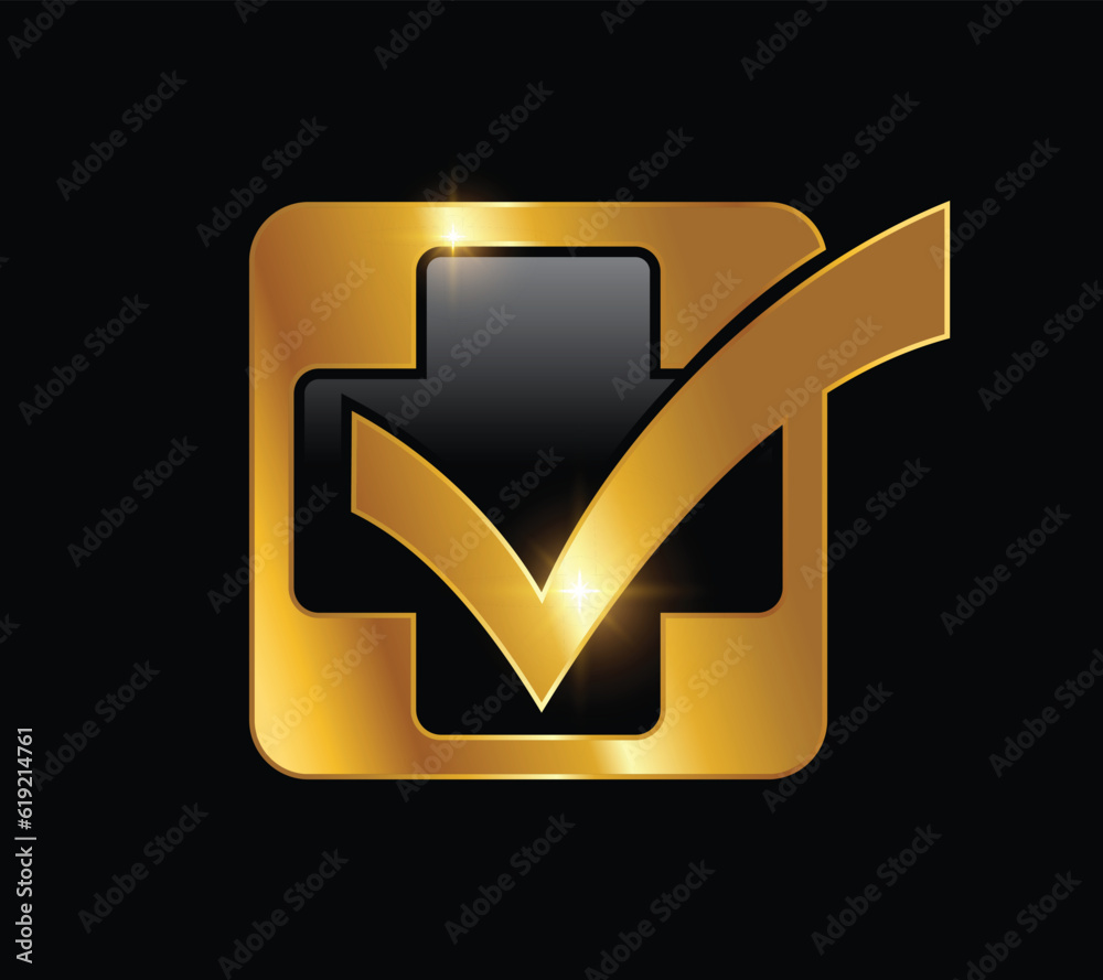 A vector illustration of Golden Cross Health Logo Vector Illustration in black background with gold shine effect A vector illustration of Golden Cross Health Logo Vector Illustration in black background with gold shine effect