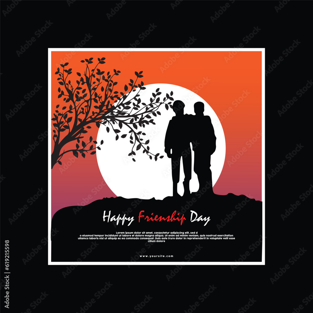 Happy friendship day post design Happy friendship day post design