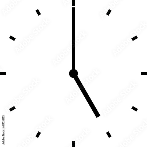 clock at 5 am or 5 pm or 17