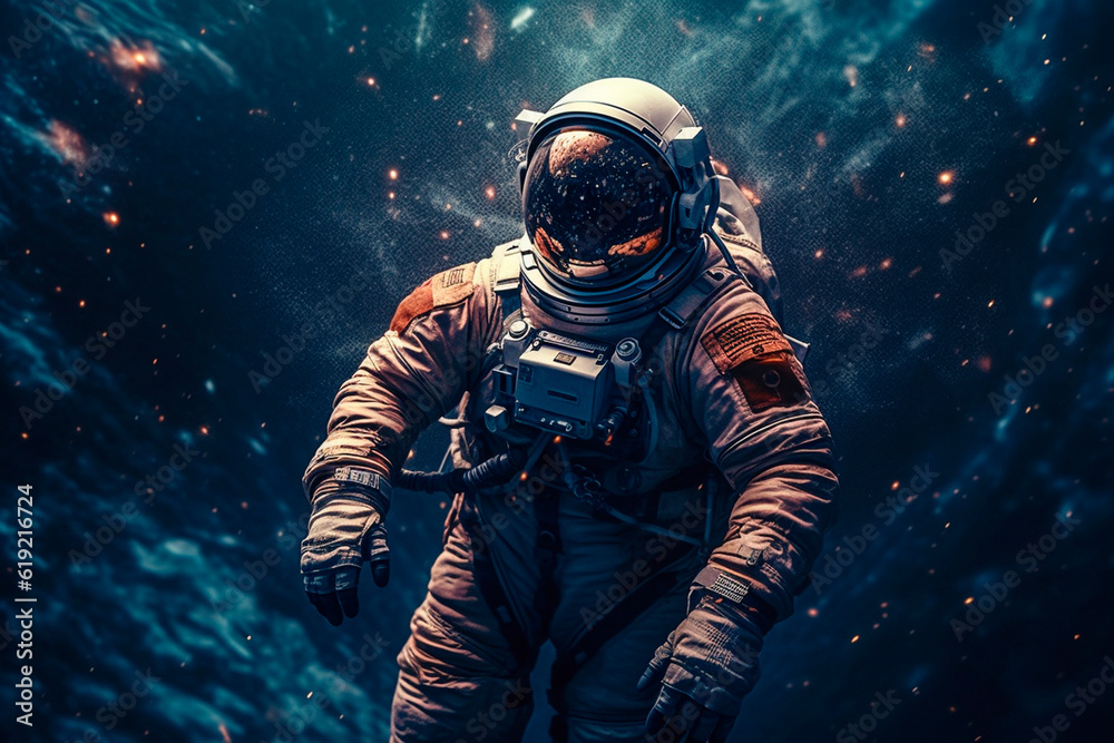 Astronaut in outer space. Generative AI