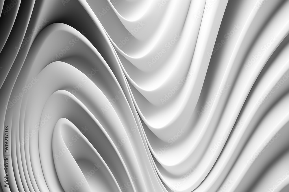 Obraz premium Abstract white background with 3D effect. Post-processed generative AI