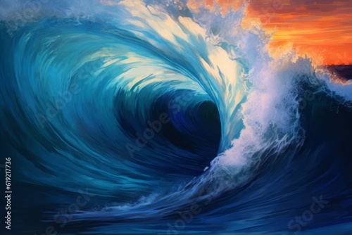  Wave in the Blue Ocean, Generative AI.. © avrezn