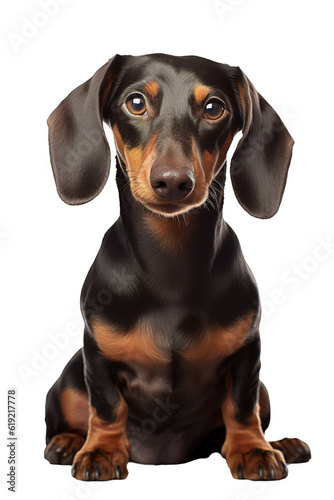 Full body shot of cute Dachshund dog over isolated background © Pajaros Volando