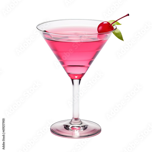 Cosmopolitan pink drink over isolated background