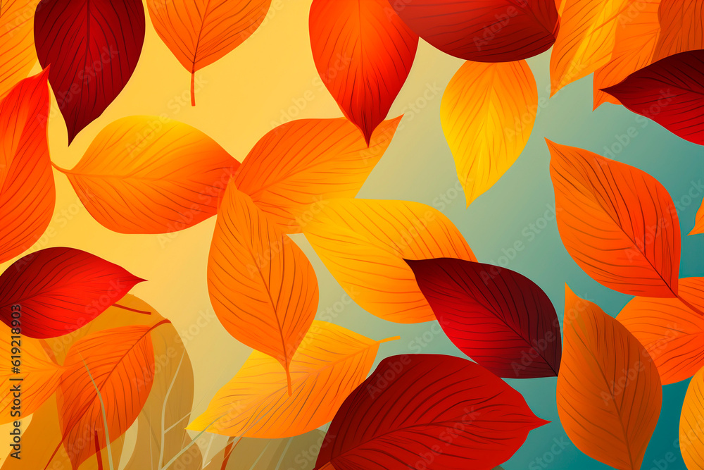 Autumn seasonal background frame with fall leaves
