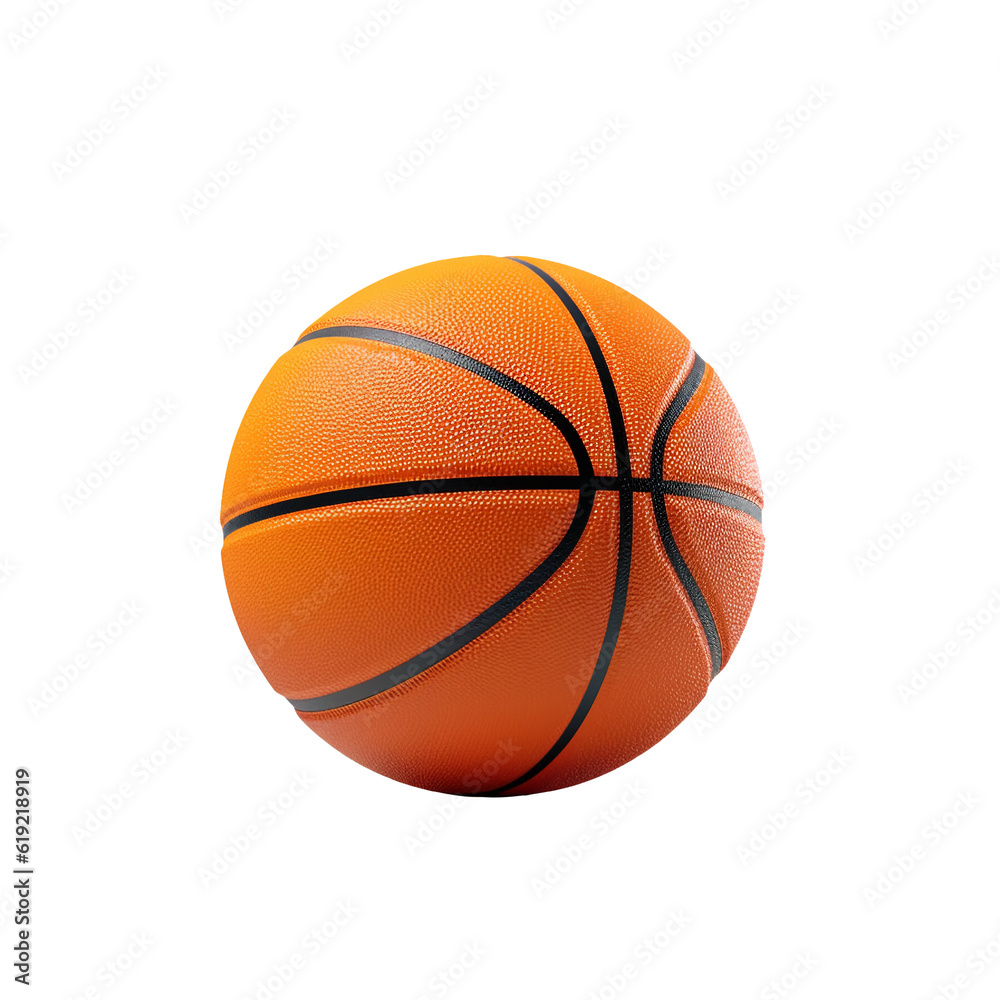 Fototapeta premium Orange basketball ball on isolated background. Generative ai