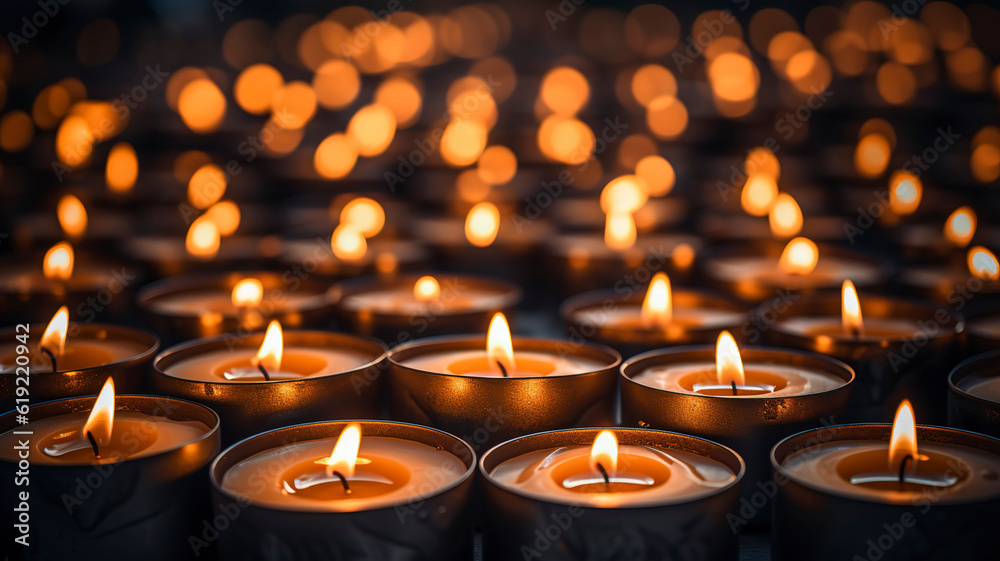 Group of lit candles, Memory of deceased persons, wallpaper background. Group of lit candles, Memory of deceased persons, wallpaper background.