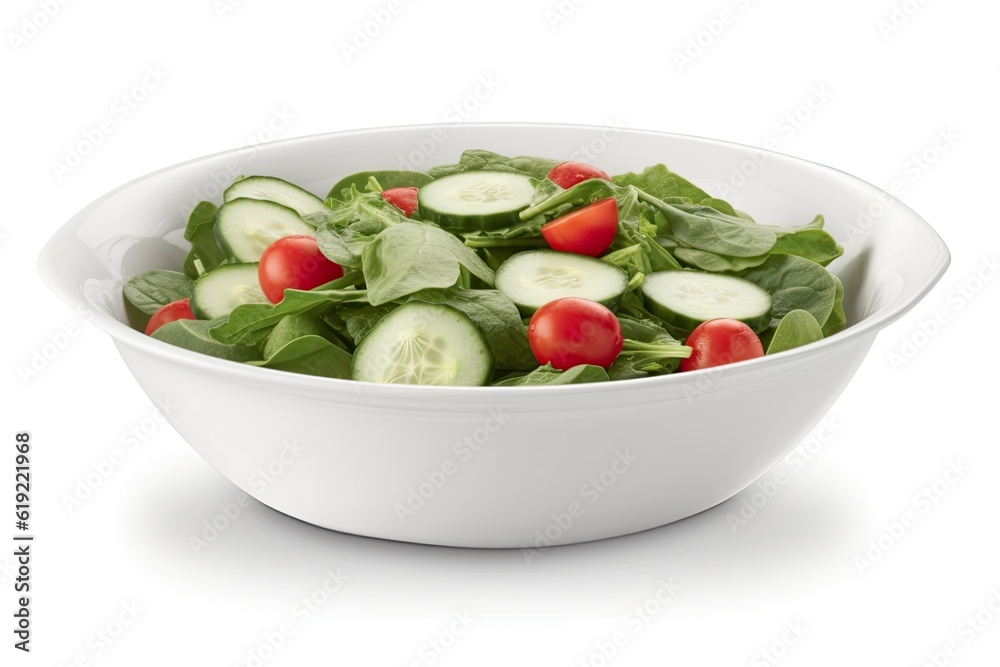 fresh and healthy salad in a white bowl