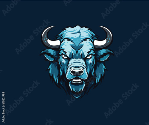 Bull Head gaming Mascot Logo Template