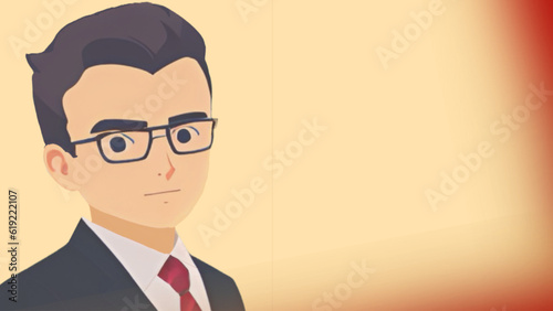 yellow gradient background with businessman - organization chart - ideal for website, slide base, email, greeting card, presentation, postcard, book, poster, playbill, printable -

