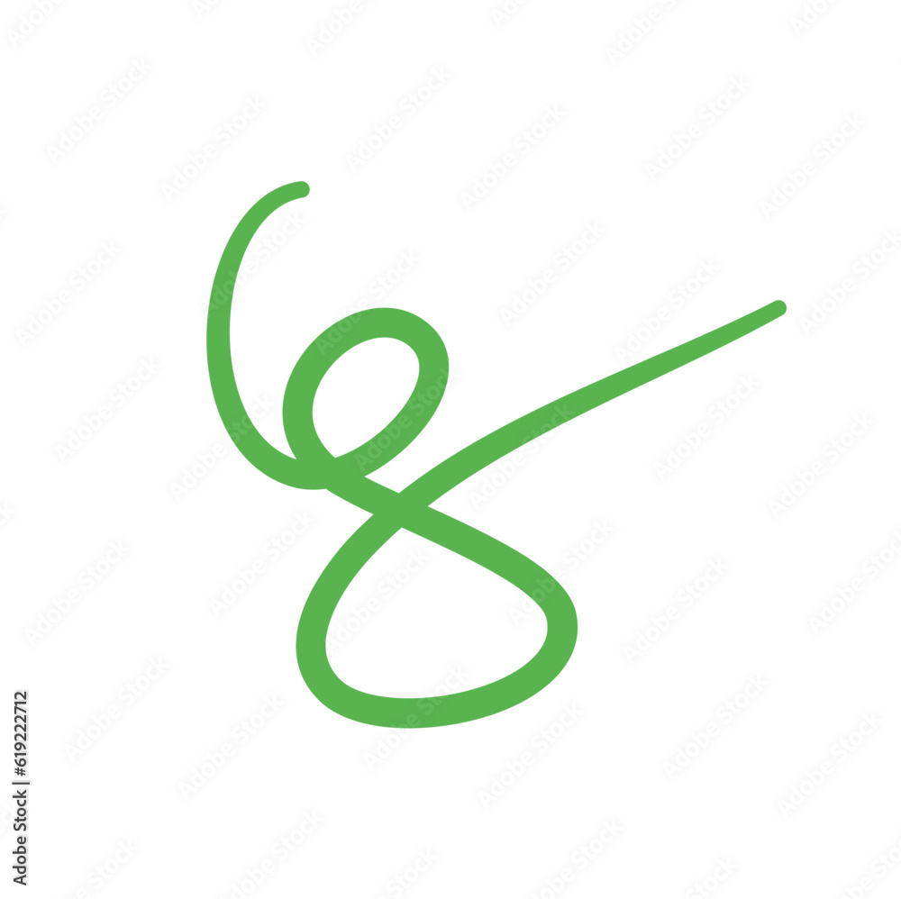 Obraz premium Green Curved Line