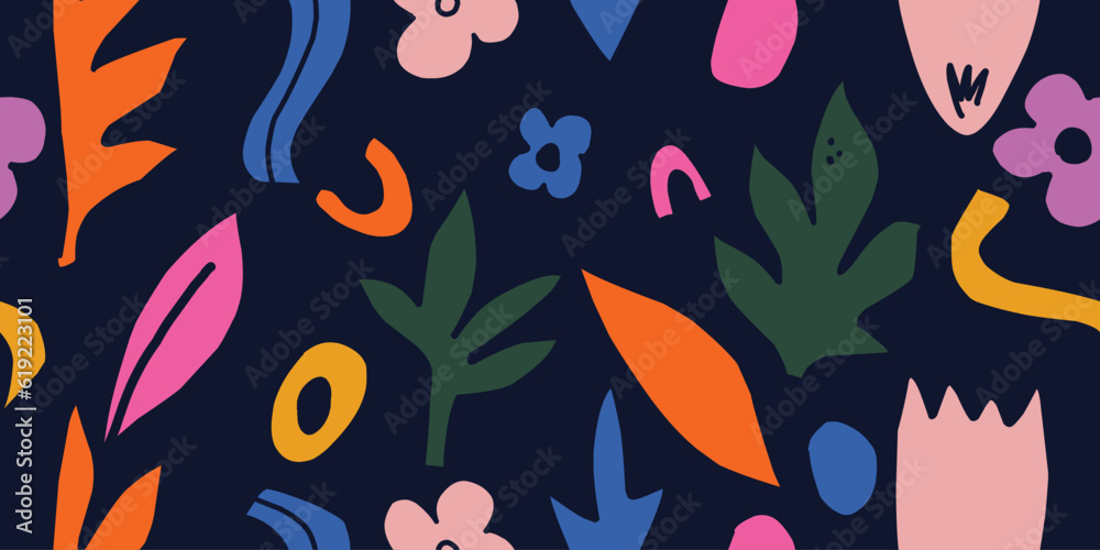 Abstract floral tropical vector seamless pattern. Minimalism, Scandinavian style, hippie. For design, fabric, print, clothing, wallpaper, paper. Abstract floral tropical vector seamless pattern. Minimalism, Scandinavian style, hippie. For design, fabric, print, clothing, wallpaper, paper.