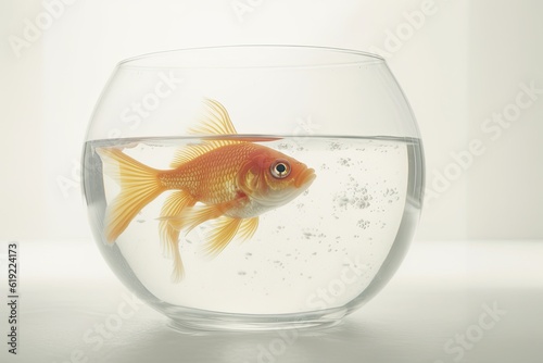 goldfish swimming in a glass bowl