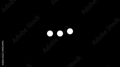 loading dots animation in motion graphics on black background