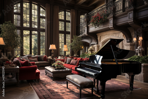 grand piano in the house ai generative