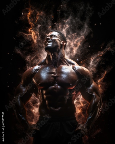 Dynamic Illustration of a Bodybuilder - sports clipart © 4kclips