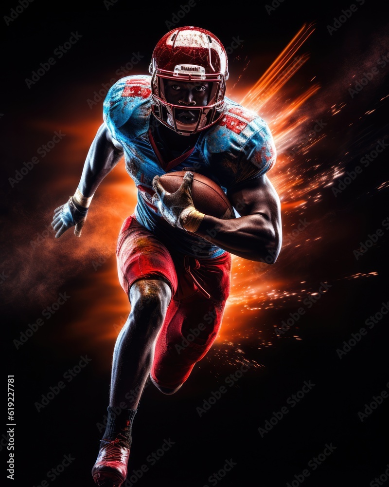 Dynamic Illustration of a Football Player - sports clipart
