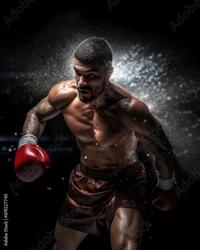 Dynamic Illustration of a Boxer - sports clipart