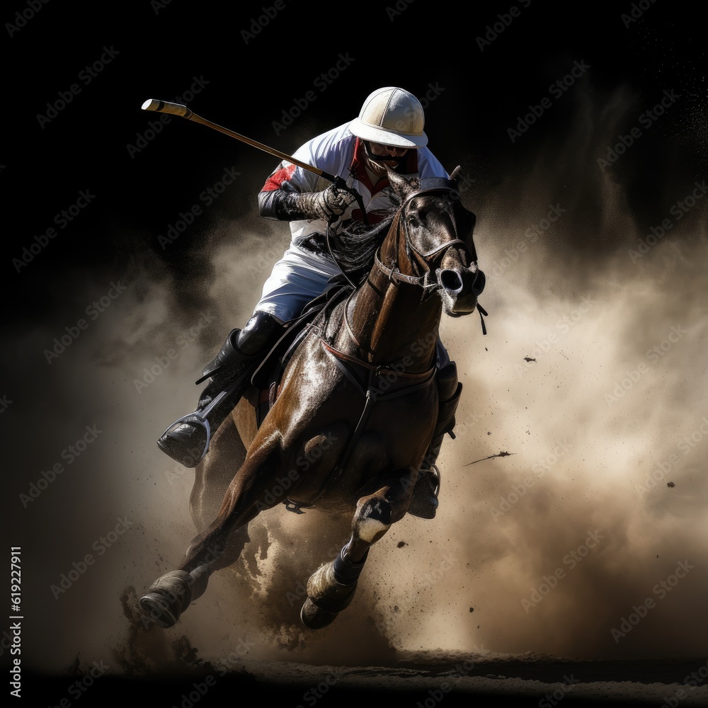 Naklejka premium Dynamic Illustration of a Polo Player - sports clipart